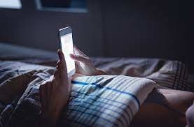 Blue light emitted from phones negatively impacts sleep quality and duration.
